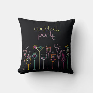 Cocktail Party background Throw Pillow