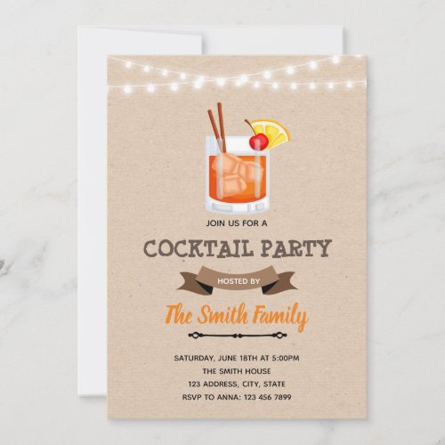 Cocktail party birthday Invitation