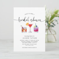 Cocktail Party Bridal Shower Calligraphy