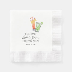 Cocktail Party Bridal Shower Script Paper Napkins