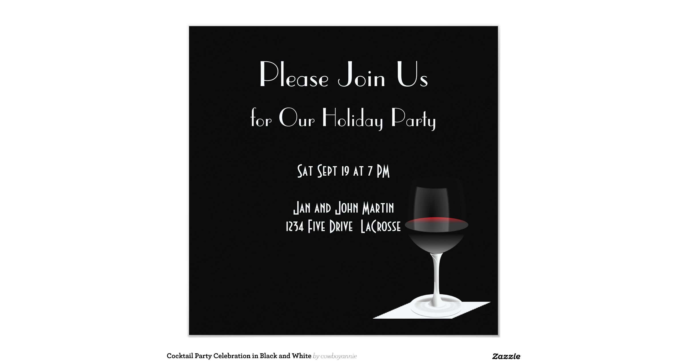 Black And White Cocktail Party Invitations 5