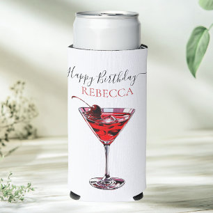 Cocktail Party Cherry Martini Happy Birthday Seltzer Can Cooler