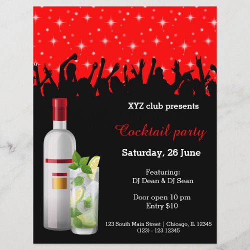Cocktail party  choose background color flyer
