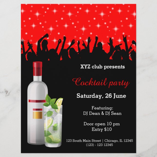 Cocktail party * choose background color flyer (Front)