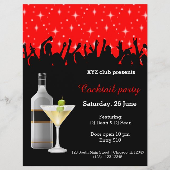 Cocktail party * choose background color flyer (Front)