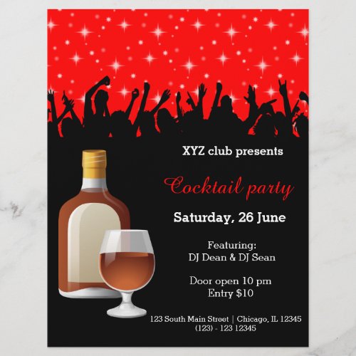 Cocktail party  choose background color flyer