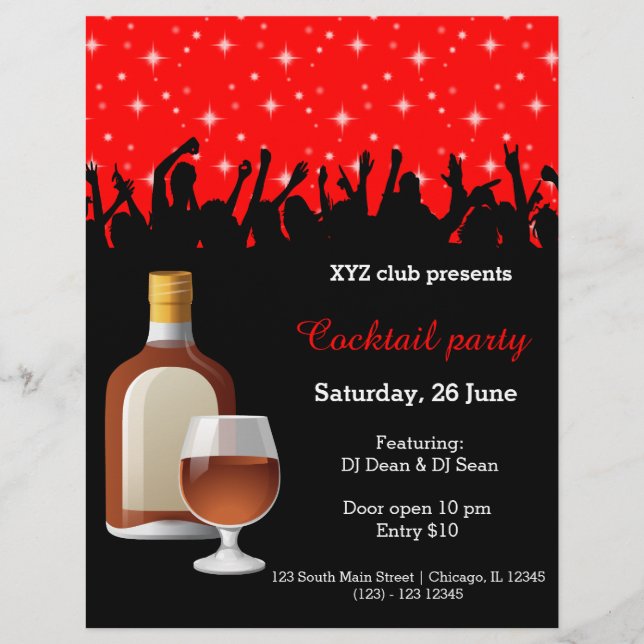 Cocktail party * choose background color flyer (Front)