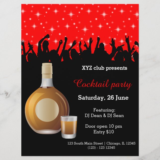 Cocktail party * choose background color flyer (Front)