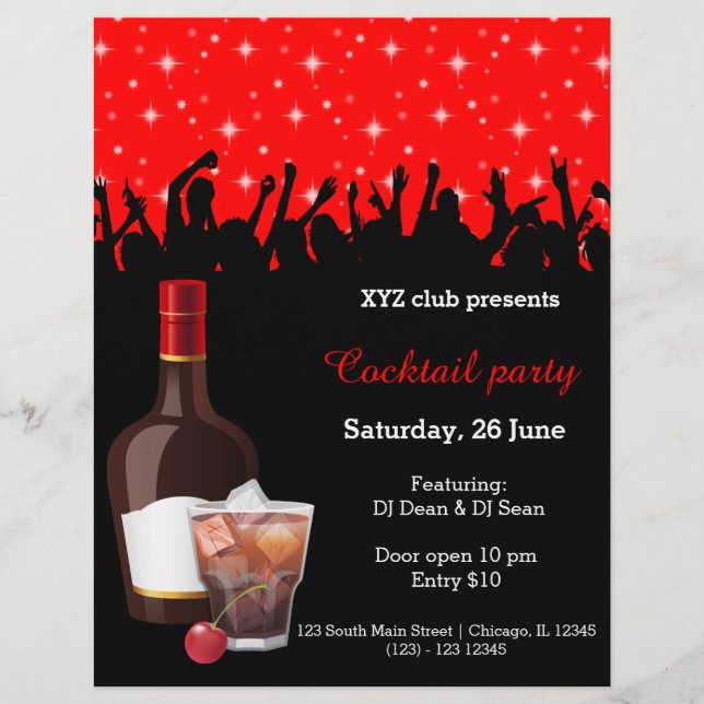 Cocktail party * choose background color flyer (Front)