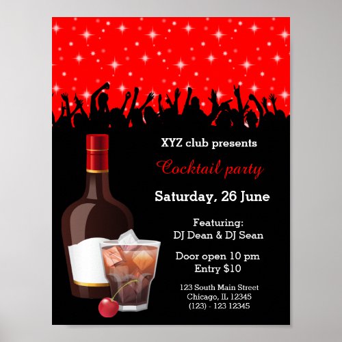 Cocktail party  choose background color poster