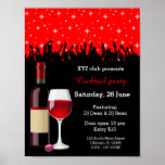 Cocktail Party * Choose Background Color Poster at Zazzle
