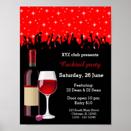 Cocktail Party * Choose Background Color Poster