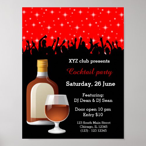 Cocktail party  choose background color poster