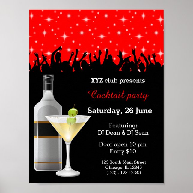 Cocktail party * choose background color poster (Front)