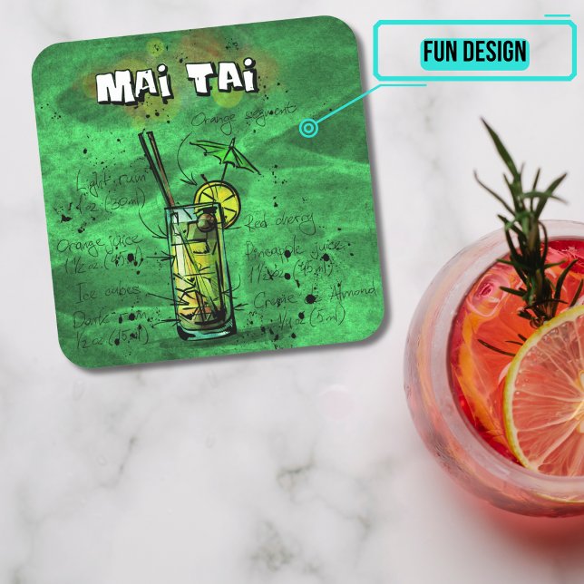 Cocktail Party Coaster Collection - Mai Tai (Please enjoy our design and see the others in the collection.)