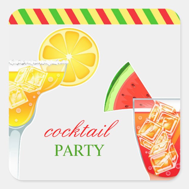 Cocktail Party Drinking Sticker (Front)