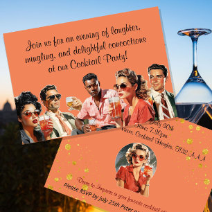 Cocktail party drinks get together sophisticated invitation
