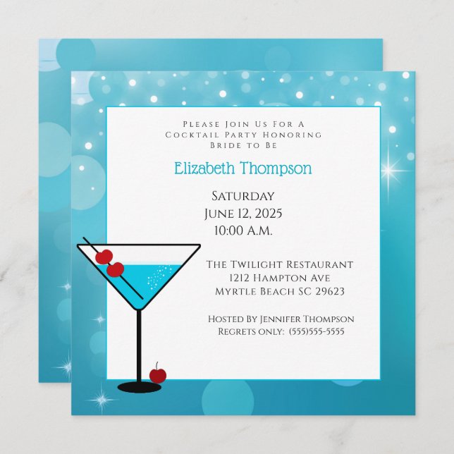 Cocktail  Party For Bride Invitation (Front/Back)
