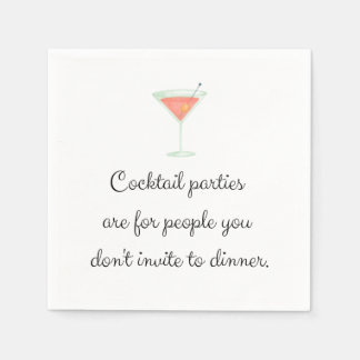 Cocktail party funny napkin white martini
