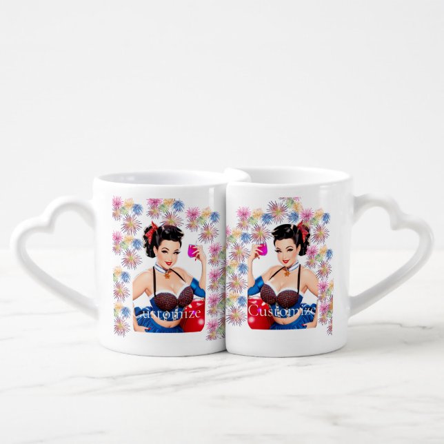 Cocktail Party Girl Thunder_Cove Coffee Mug Set (Front Nesting)