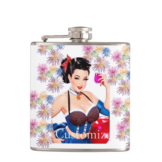 Cocktail Party Girl Thunder_Cove Flask (Front)