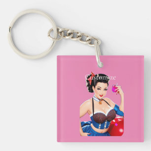 Cocktail Party Girl Thunder_Cove Keychain