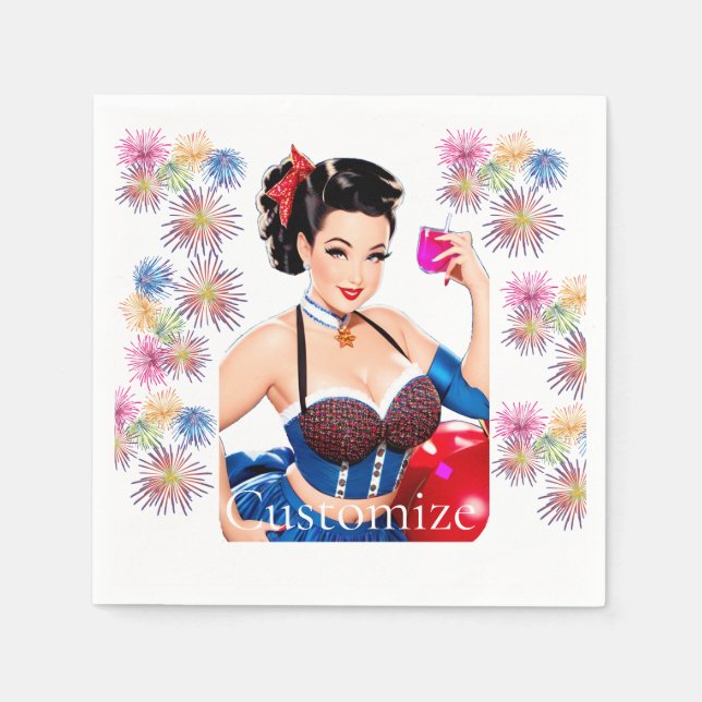 Cocktail Party Girl Thunder_Cove Napkins (Front)