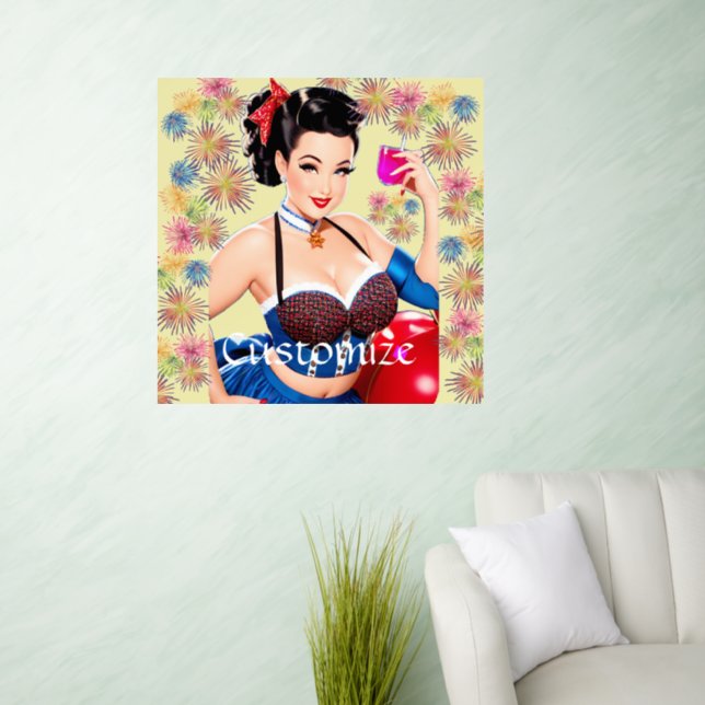 Cocktail Party Girl Thunder_Cove Wall Decal (Living Room)