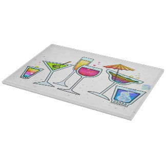 Cocktail Party Glasses Glass Cutting Boards
