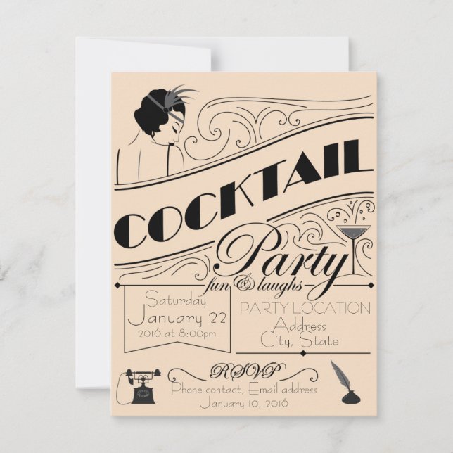 Cocktail party invitation (Front)