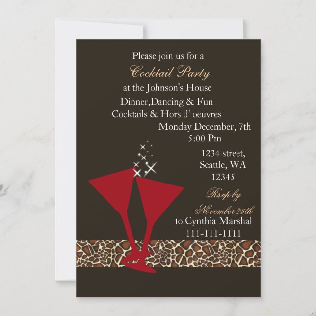 Cocktail party Invitation (Front)