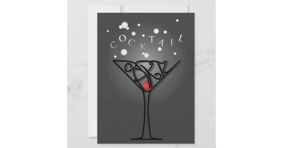 Cocktail party invitation card | Zazzle