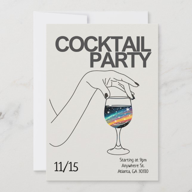 Cocktail Party Invitation Personalized Invite (Front)