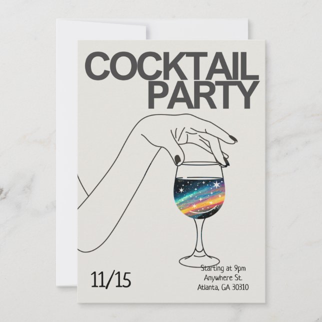 Cocktail Party Invitation Personalized Invite (Front)