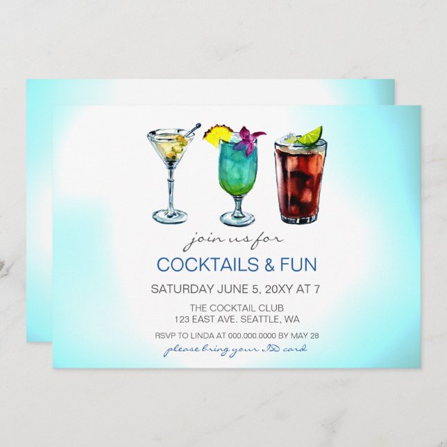 Cocktail party Invitations (Front/Back)