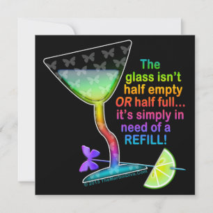 COCKTAIL PARTY INVITATIONS - GLASS HALF FULL