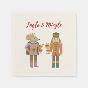 Cocktail Party Jingle Mingle Nutcracker white Napkins