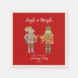 Cocktail Party Jingle Mingle Personalized Red Napkins