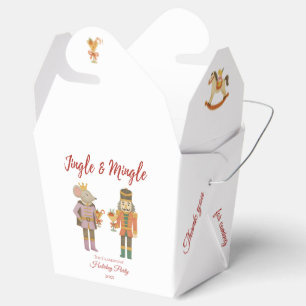 Cocktail Party Jingle Mingle Personalized white Favor Boxes