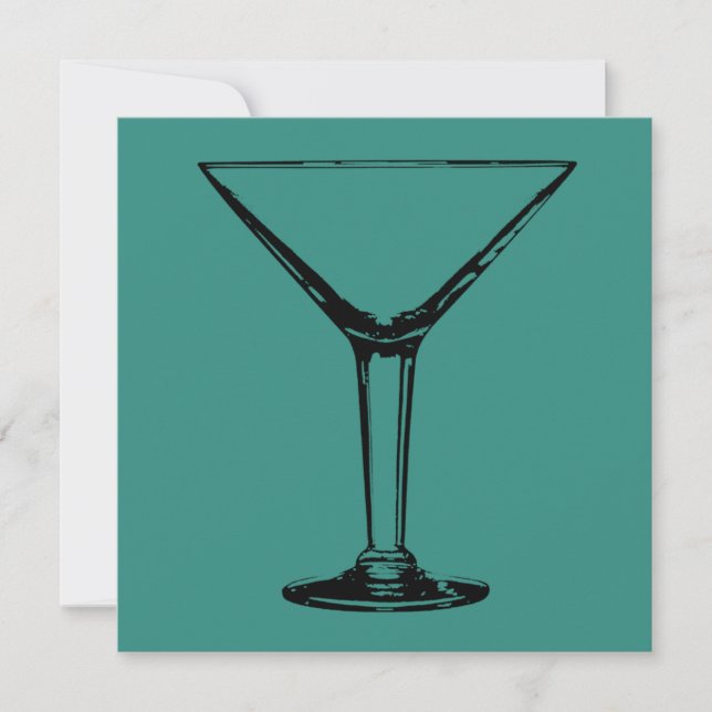 Cocktail Party Martini Glass Invitation (Front)