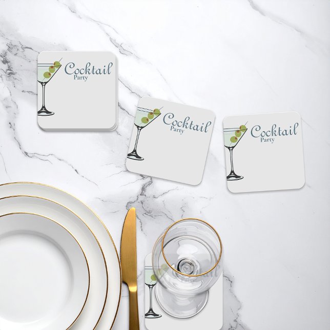 Cocktail party Martini paper coaster (Creator Uploaded)