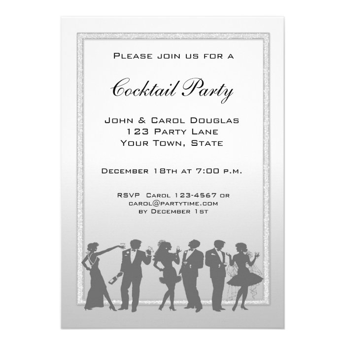 Cocktail Party, People Silhouette Invitation