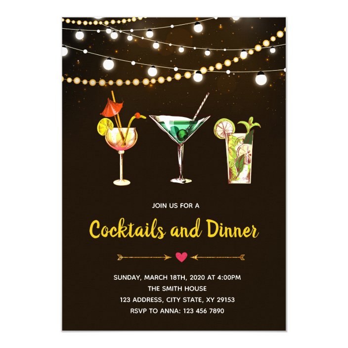 Cocktail Party Theme Invitation