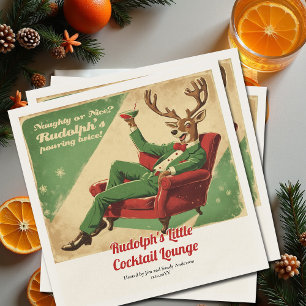 Cocktail Party Vintage Funny Retro Christmas Party Napkins