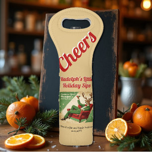 Cocktail Party Vintage Funny Retro Christmas Party Wine Bag