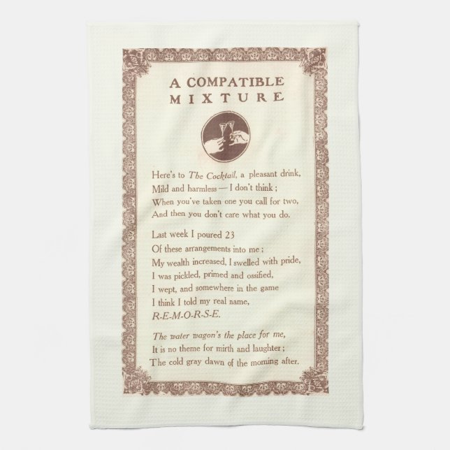 Cocktail Poetry Bar Towel (Vertical)