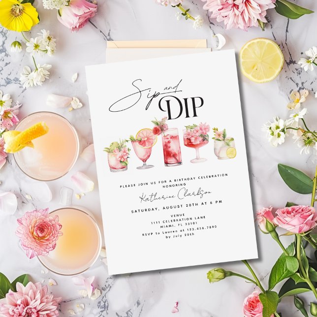 Cocktail Pool Party Birthday Invitation (Creator Uploaded)