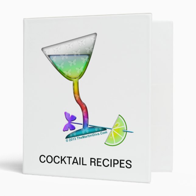 COCKTAIL RECIPE BINDERS - BUTTERFLY MARTINI (Front/Inside)