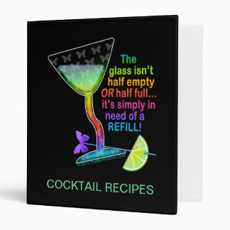 COCKTAIL RECIPE BINDERS - GLASS HALF FULL