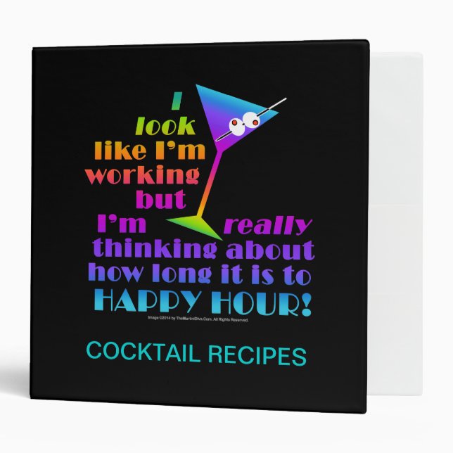 Cocktail Recipe Binders - How Long to Happy Hour (Front/Inside)